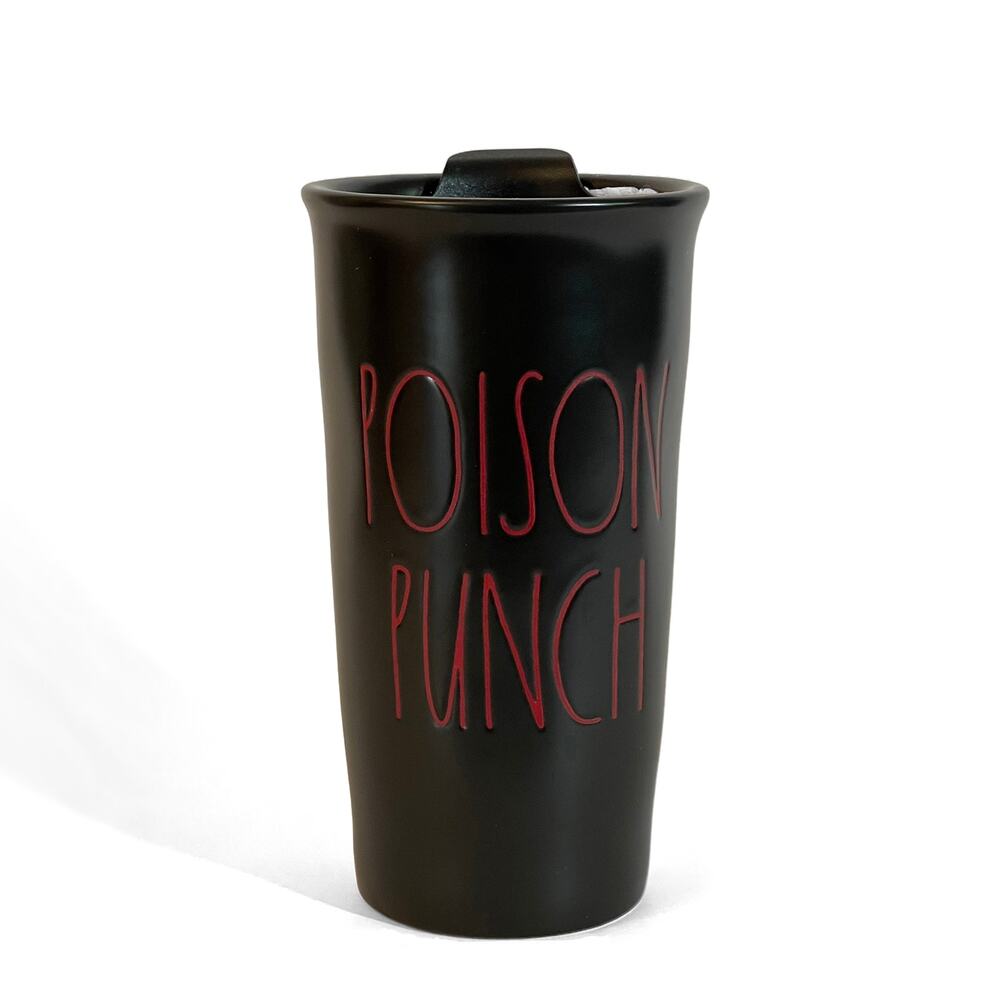 Rae Dunn by Magenta Poison Punch Halloween Tumbler New 12 Oz Black Ceramic Mug